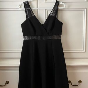 Black BCBG Size 4 Dress Black with Lace detailing